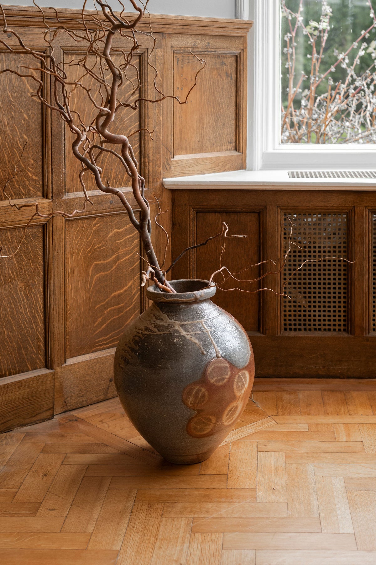 Grand pot en terre cuite latérale non émaillée