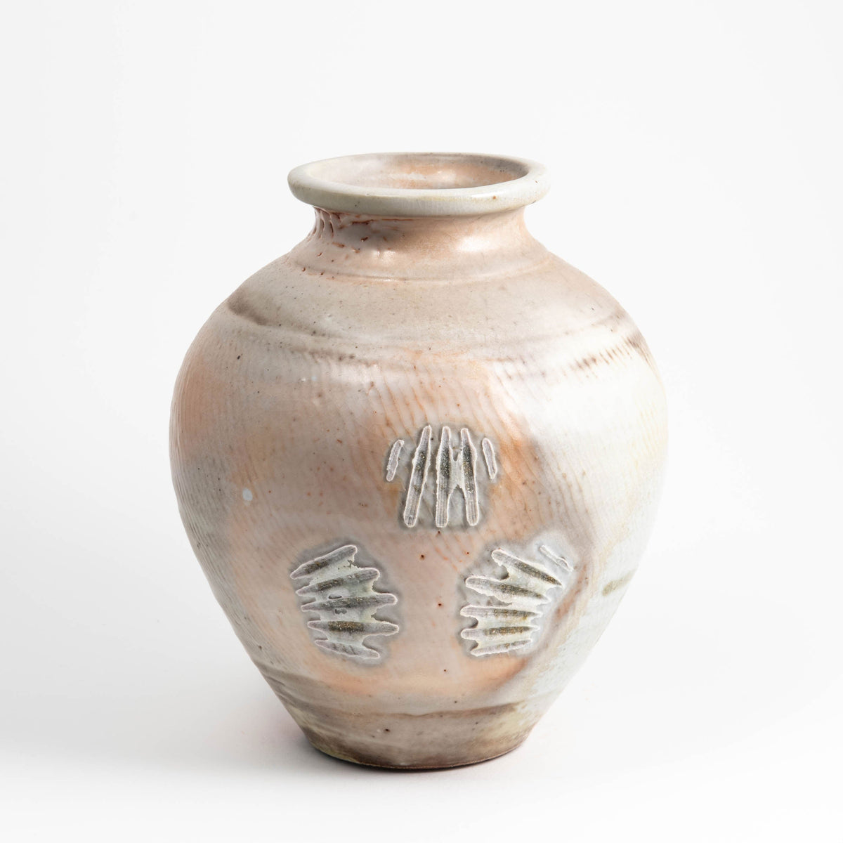 Vase texturé Shino blanc