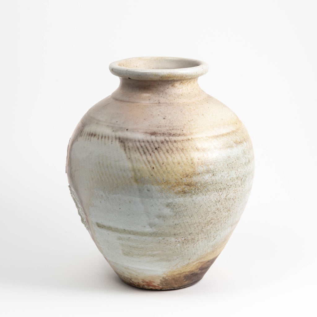 Vase texturé Shino blanc