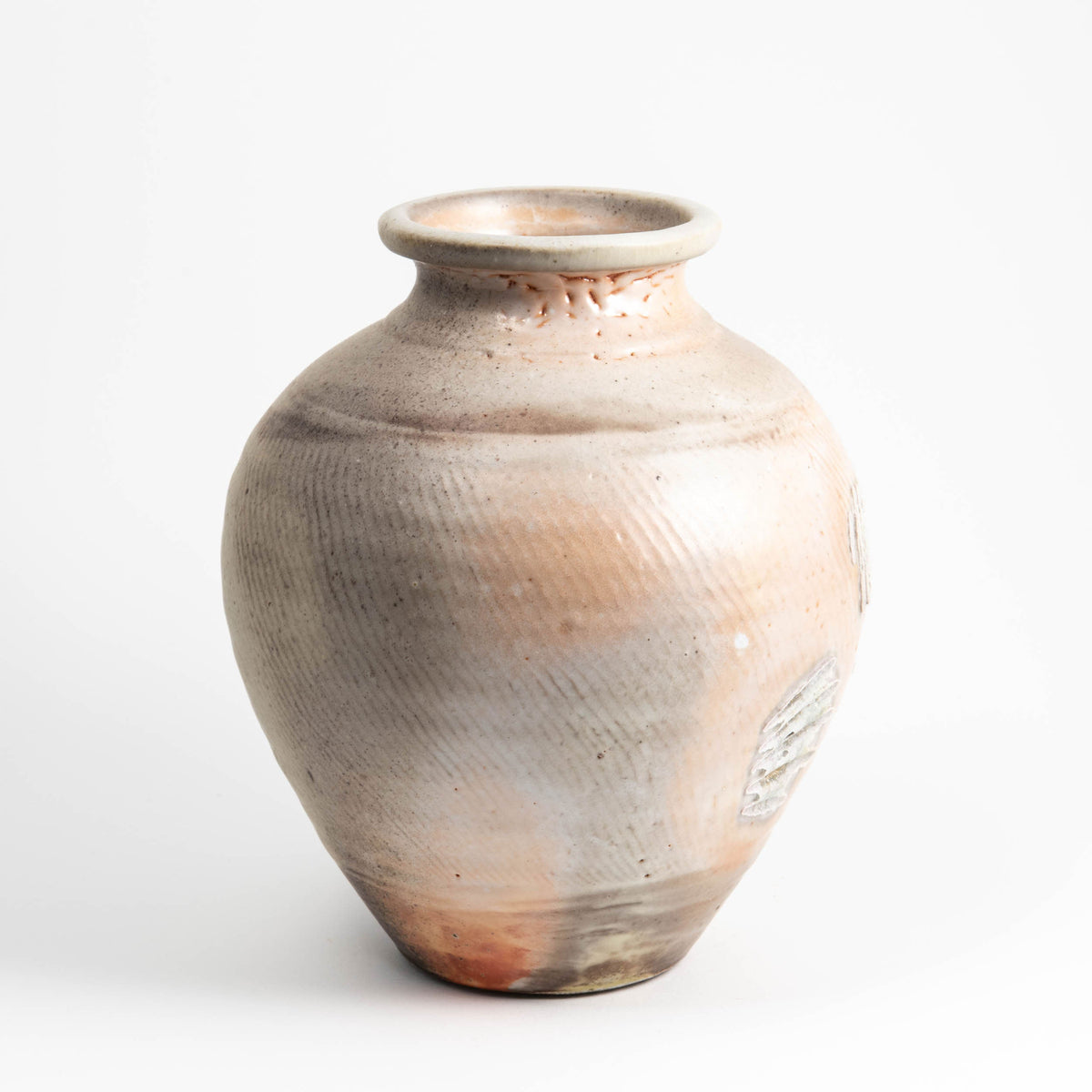 Vase texturé Shino blanc